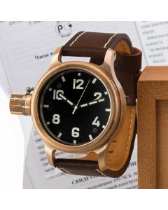 Agat Diverwatch 46mm BRONZE Crown left side 750 Meter