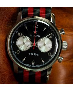 42mm Red Star Airforce Chronograph Seagull ST19, Sapphire, with 3 straps!