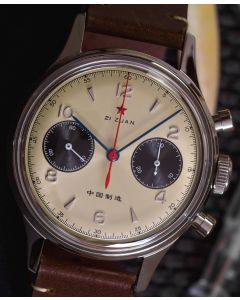 Red Star Airforce Chronograph Seagull ST19 Panda Acrylglas 38mm