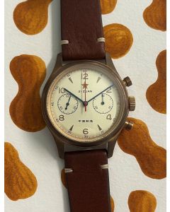 Seagull 1963 BRONZE Red Star Chronograph Seagull ST19 40mm Einzelstück im Top-Zustand!