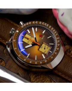 Red Star Bullhead Chronograph with leather and metal strap