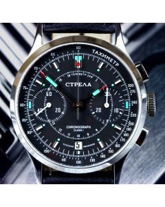 STRELA Chronograph 38mm Saphir Poljot 3133 - 2 letzte Stück!