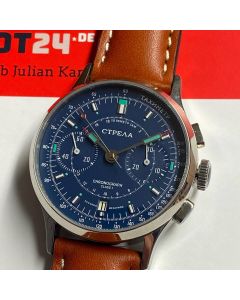 STRELA Chronograph 38mm Saphir Petrol Poljot 3133