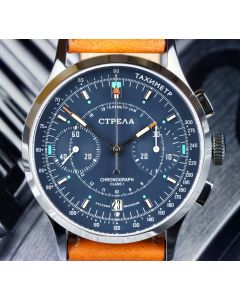 STRELA Chronograph 38mm Saphir Petrol Poljot 3133