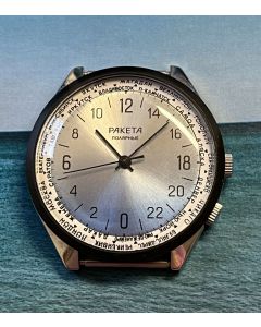 Raketa 24-hour watch with movable world time lunette