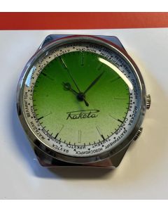 Raketa handwinding watch with movable world time lunette 