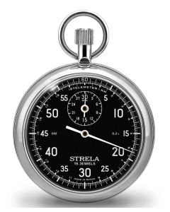 STRELA Stoppwatch ST50SW mechanical black 1 crown stopper Telemeter