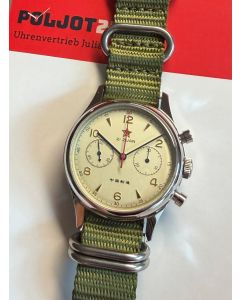Red Star Seagull 1963 Chronograph 40mm, ST19, Saphir, mit kleinsten Mikrokratzern