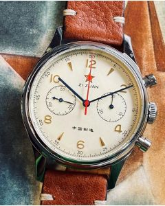 Seagull 1963 Red Star 40mm Chronograph, Sapphire, previous generation, last pieces!