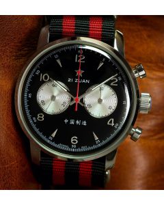 42mm Red Star Airforce Chronograph Seagull ST19, Sapphire, with 3 straps!