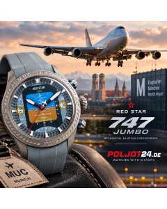 Im Anflug auf München = Red Star JUMBO 747 Chronograph