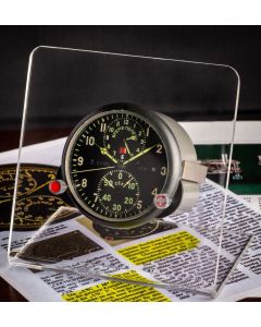 Aircraft Clock AY-C, including Plexi-Holder, MIG 29, CCCP, 72 hours power reserve