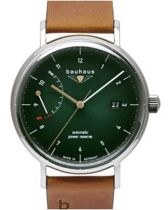Bauhaus Automatic with power reserve indicator with additional RIOS1931 Inzell leather strap!