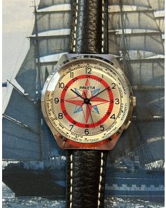 Raketa manual winding windrose with moveable worldtime lunette