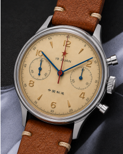 Legendär: Red Star Seagull 1963 38mm Chronograph ST19, Acryl, 3 Bänder