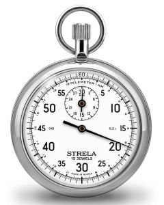 STRELA Stoppuhr ST50WS mechanisch weiss 1 Kronenstopper Telemeter