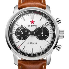 6806G-F Seagull 1963 White Panda Sport Chronograph Red Star
