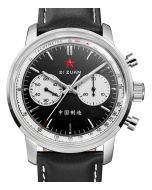 Red Star Black Panda Seagull Chronograph 42mm, with 3 straps