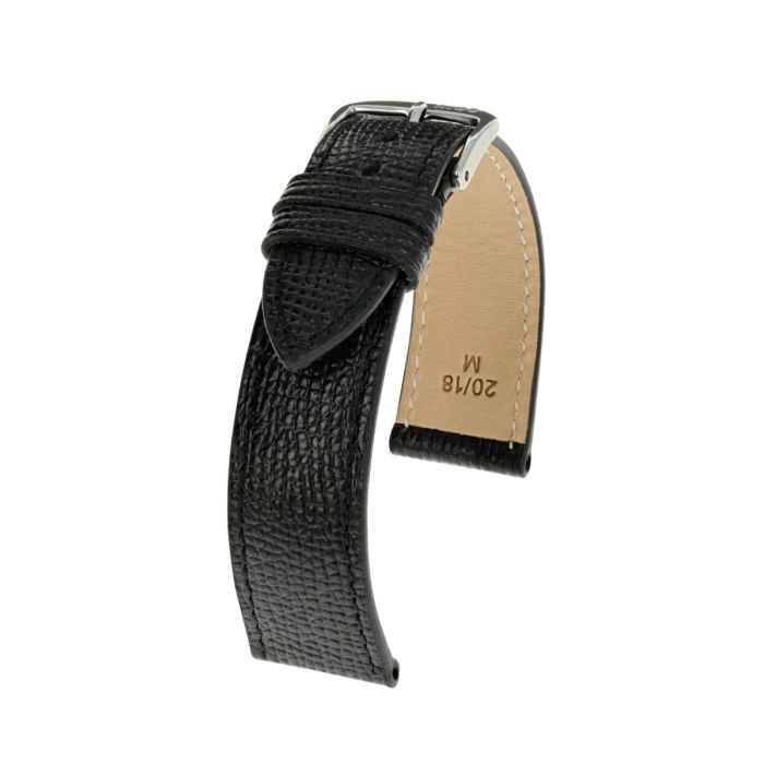 Horlogeband 26mm zwart leer | Goedkoop uit voorraad leverbaar