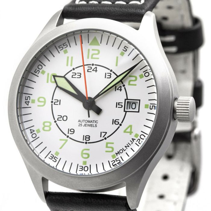 MOLNIJA Automatic 2824 Pilot Fliegeruhr Automatik Kaliber 2824 Poljot 24