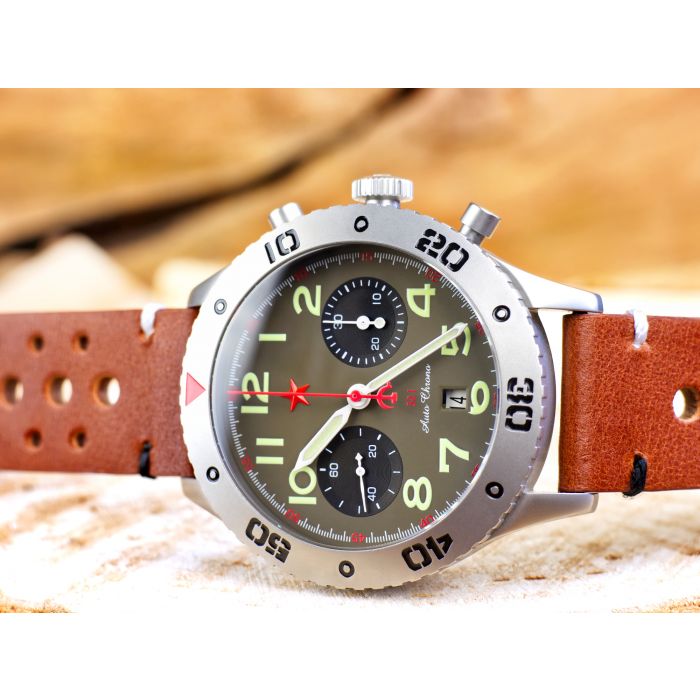 7756G B Roter Stern Automatik Chronograph SL 4617 Automatic Chrono SL4617 Red Star 7756G B Poljot 24