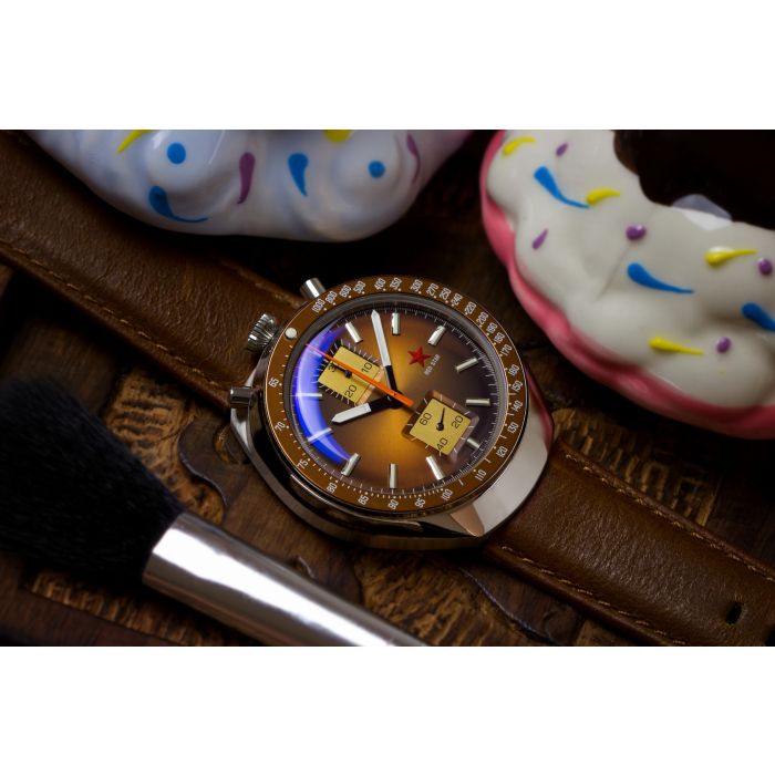 8597F Red Star Bullhead Chronograph Bull Head Seagull ST19 8597F Red Star Bullhead Chronograph Bull Head Seagull ST19