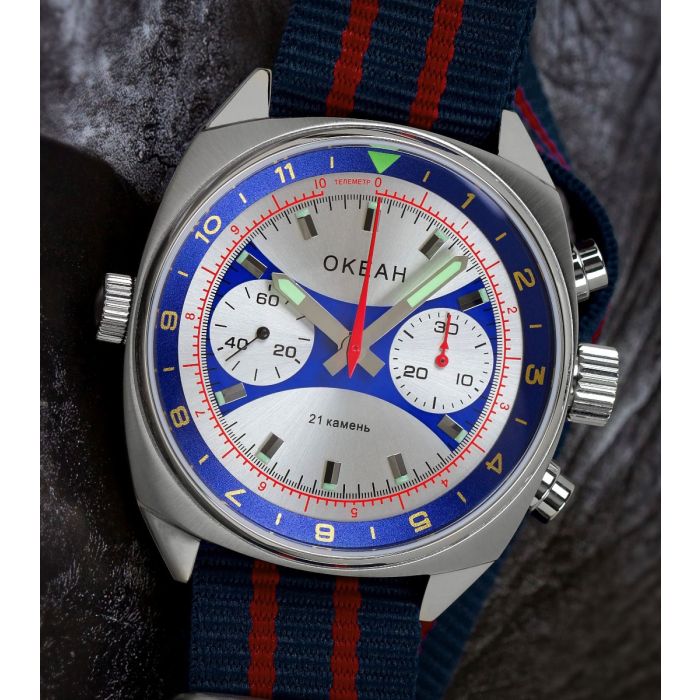 Okean Chronograph 39mm ST1901 Ocean Chronograph OKEAN Poljot Poljot24 russian watch Okean Okean Chronograph 39mm Schaltrad ST1901 OKEAN OKEAH OCEAN Poljot 24