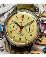 Red Star 1963 Air Force Chronograph Seagull ST19 38mm Acryl with luminous indexes and luminous hands