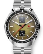 Red Star Bullhead Chronograph mit Leder- und Metallband